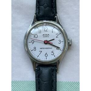 Acqua Silver Tone Black Band Women’s Quartz Watch